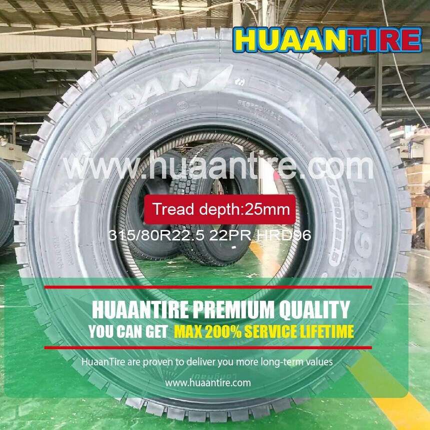 Huaan tire 315/80R22.5 22PR HLD96 for OVERLOAD purpose