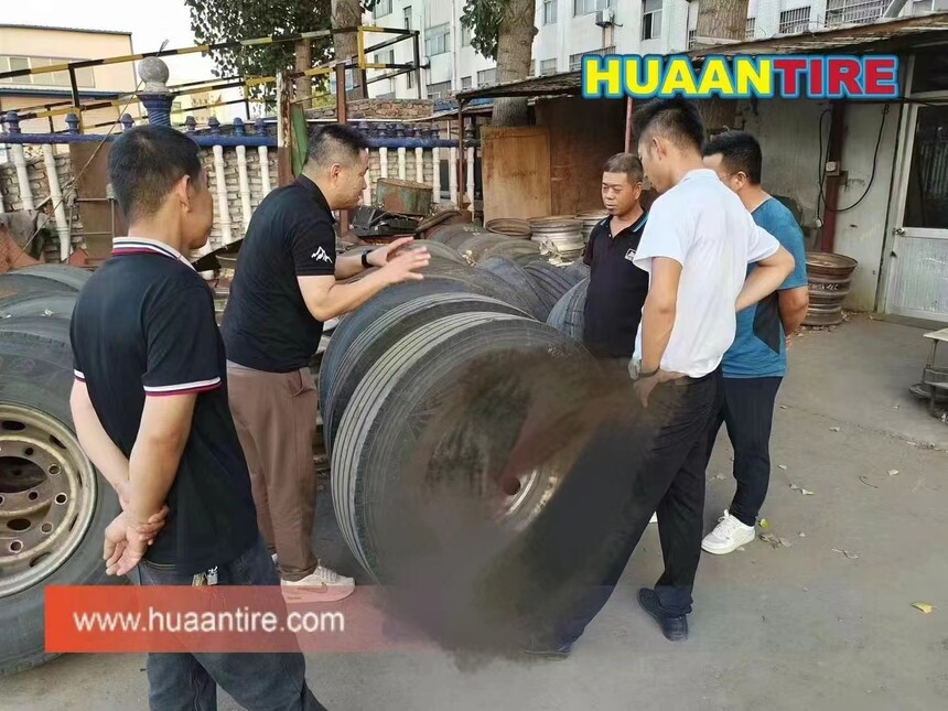 Huaan tire team is checking the performance of Huaan tire