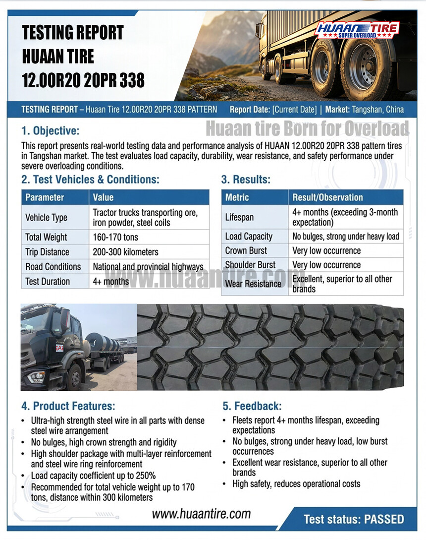 Huaan Tire 12.00R20 338 testing report
