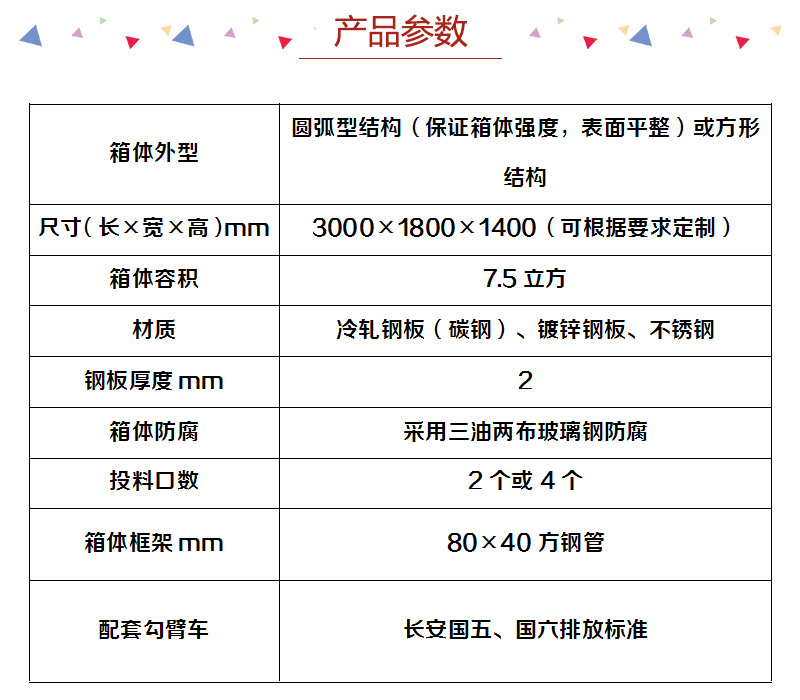 移动钩臂箱图片-城镇钩臂车垃圾箱-7.5立方勾臂车垃圾箱