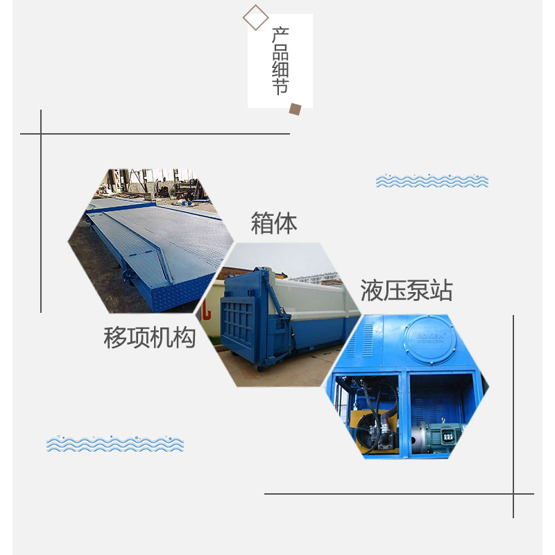 城市分體式壓縮站-一體兩箱垃圾轉運站壓縮裝置