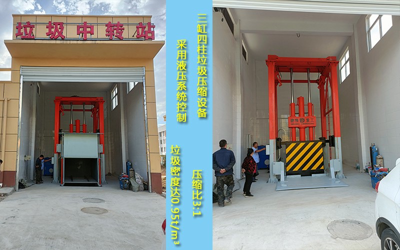 垂直式垃圾压缩机设备发往河南驻马店泌阳县
