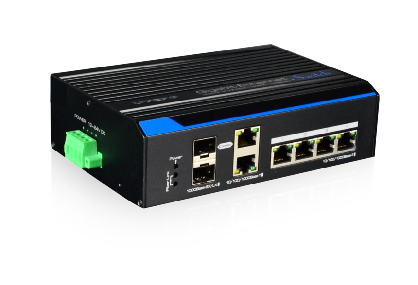 4口全千兆工业交换机(上联二光二电)