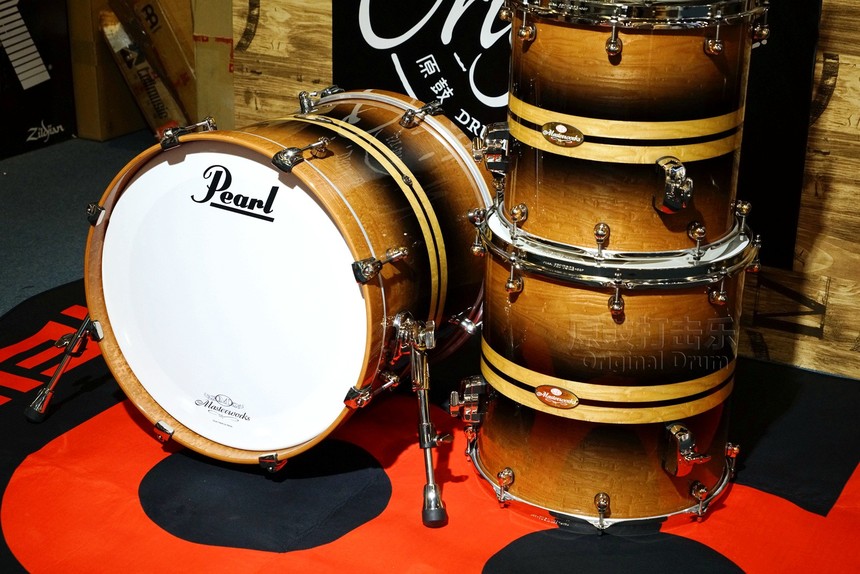 pearl珍珠masterworks旗舰套鼓手工爵士鼓5鼓双落地