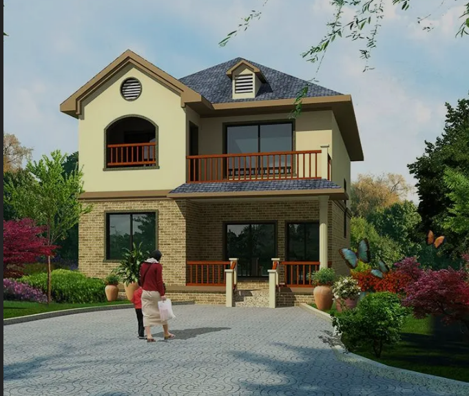 农村二层轻钢别墅设计,外观简单大方,方便实惠!