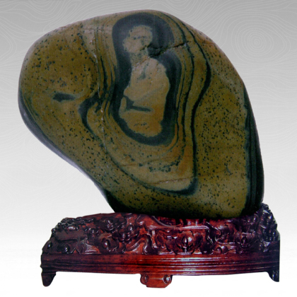 《达摩面壁》,彭毕忠藏石,人物石,中国百石欣赏,奇石大典