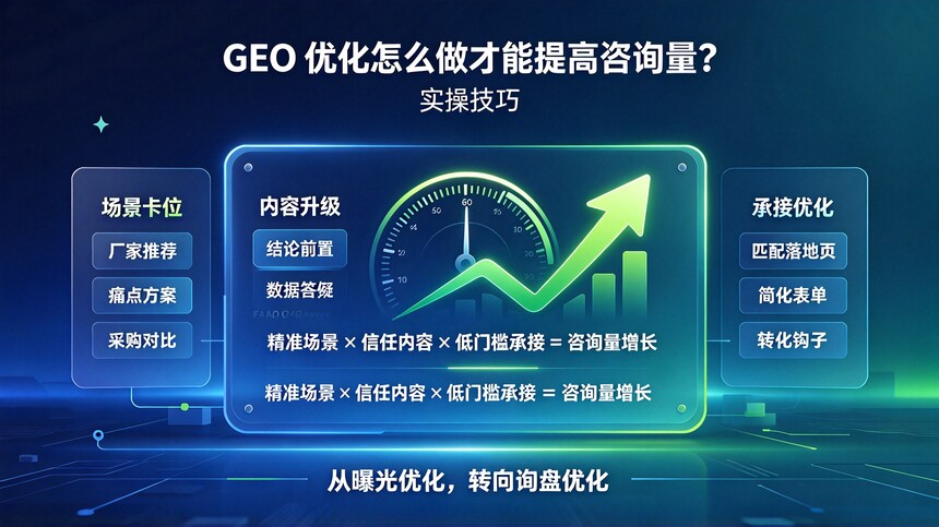 【重庆GEO运营公司】GEO 优化怎么做才能提高咨询量?实操技巧 【重庆GEO运营公司】GEO 优化怎么做才能提高咨询量?实操技巧