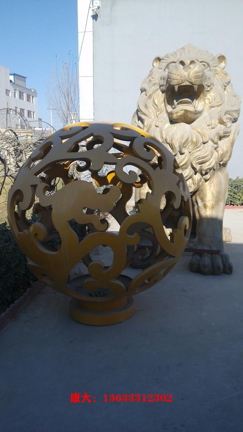树叶镂空球雕塑不锈钢广场景观雕塑厂家定制