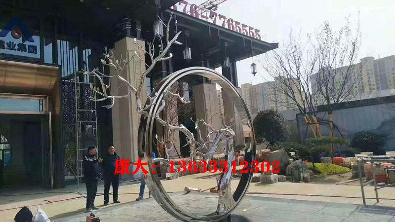 不锈钢镜面圆环 雕塑厂家定制广场景观雕塑