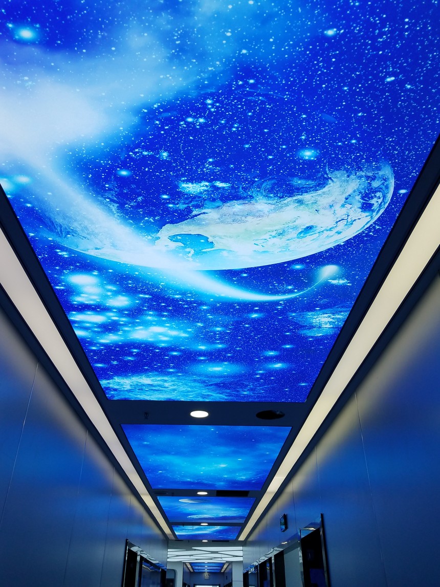 走廊星空吊顶软膜-山东星朗光幕装饰工程有限公司