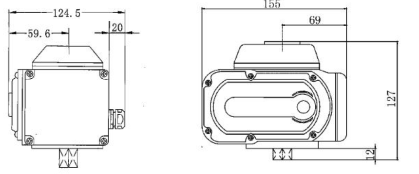 HQ-16 精小型阀门电动装置外形尺寸