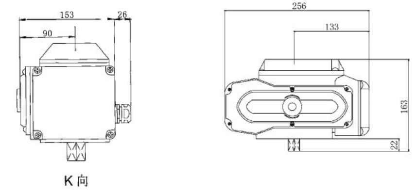 HQ-50 精小型阀门电动装置外形尺寸