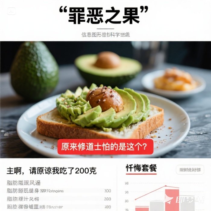 1748909436311583.jpeg jimeng-2025-06-03-465-根据以下文字生成对应符合的图片:现代科学为这颗_罪恶之果_彻底翻了案。2017年《美国心脏协会杂志》发表论文,证实牛油果脂肪能降低胆固醇。洛杉矶健身网红Sa....jpeg
