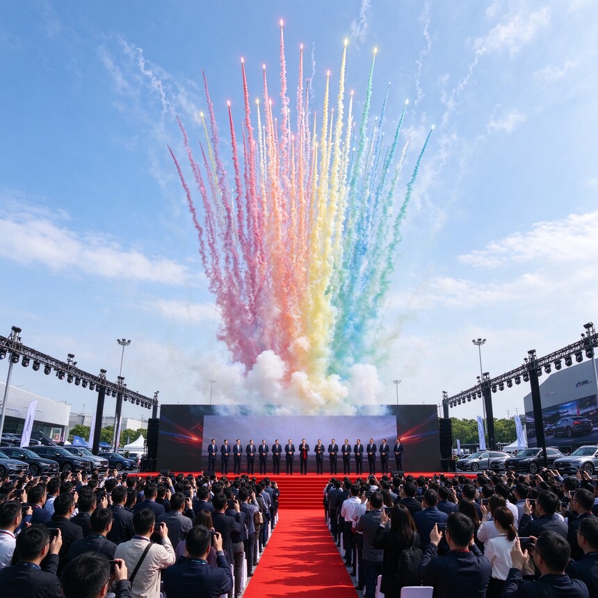 展会日景彩烟.jpg 展会日景彩烟