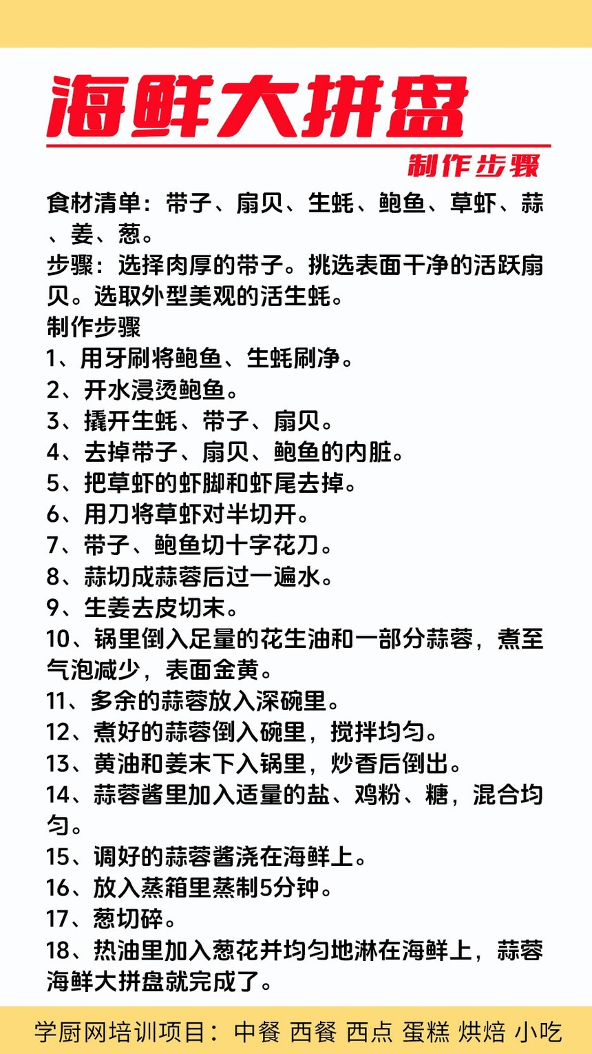 海鲜大拼盘技术培训课程(海鲜大拼盘技术培训流程) 海鲜大拼盘技术培训课程(海鲜大拼盘技术培训流程)