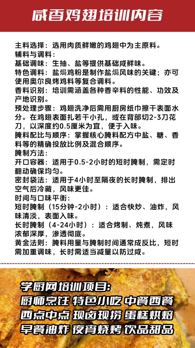 咸香鸡翅实体店技术培训班(咸香鸡翅线下实操培训学校) 咸香鸡翅实体店技术培训班(咸香鸡翅线下实操培训学校)