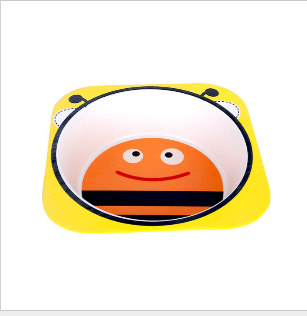 creative little bee bamboo fiber childrens tableware five piece