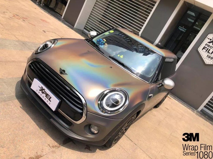 宝马mini装贴陶瓷锦绣灰改色膜合肥锐舶旗舰店出品