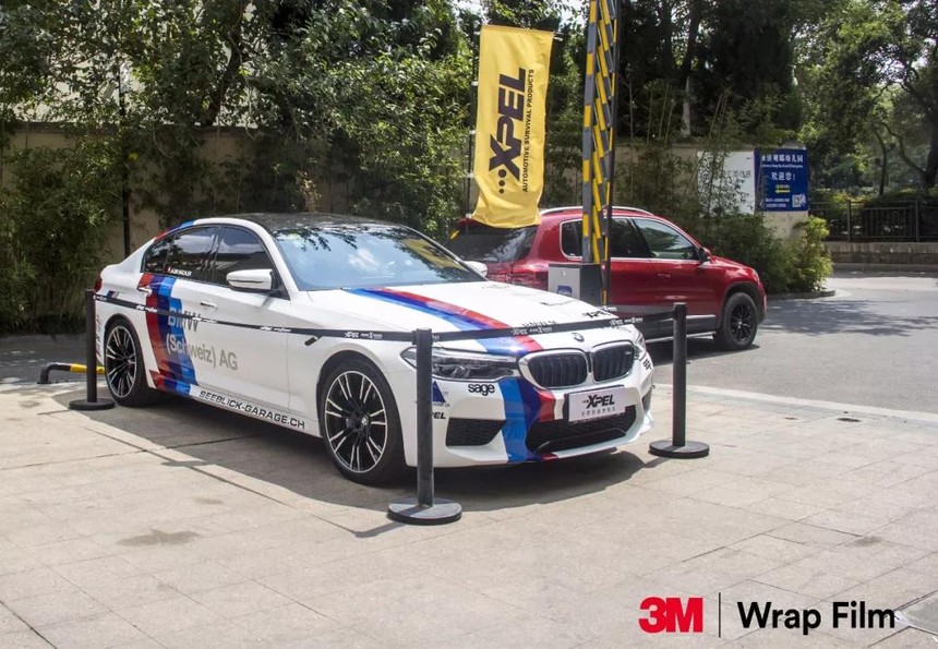 宝马m5官方赛道领头救援车3m改色施工作业完美呈现xpel合肥旗舰店出品