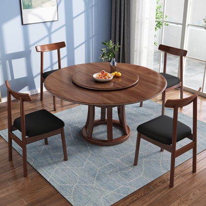 ht1202-黑胡桃木餐桌 新中式餐厅民宿实木家具定制 大艺家居-广东省