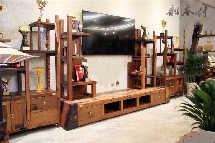 cm5312-老船木电视柜 船木电视柜台制定-大艺家居-广东省大艺家居有限