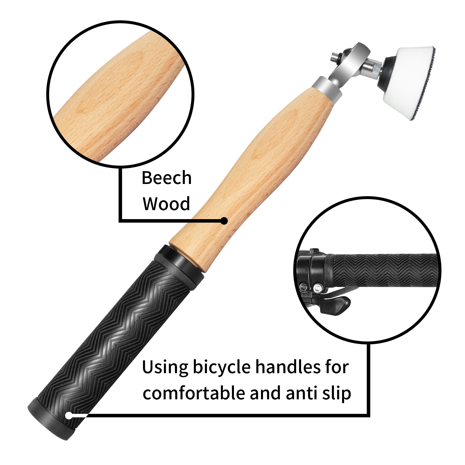 Wood Lathe Bowl Sander with 20pcs 2" Sandpaper (Beech Handle)苏州迪凡机械有限公司