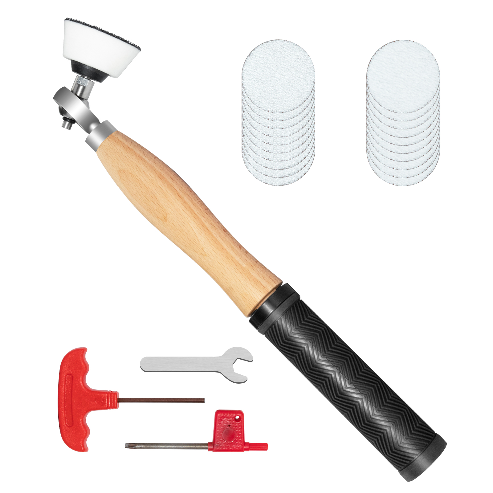 Wood Lathe Bowl Sander with 20pcs 2" Sandpaper (Beech Handle)苏州迪凡机械有限公司