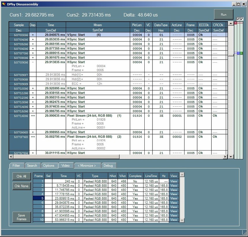 Mipi d phy dphy protocol analyzer 