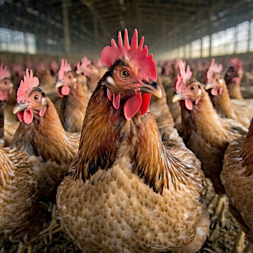 A flock of healthy chickens A flock of healthy chickens