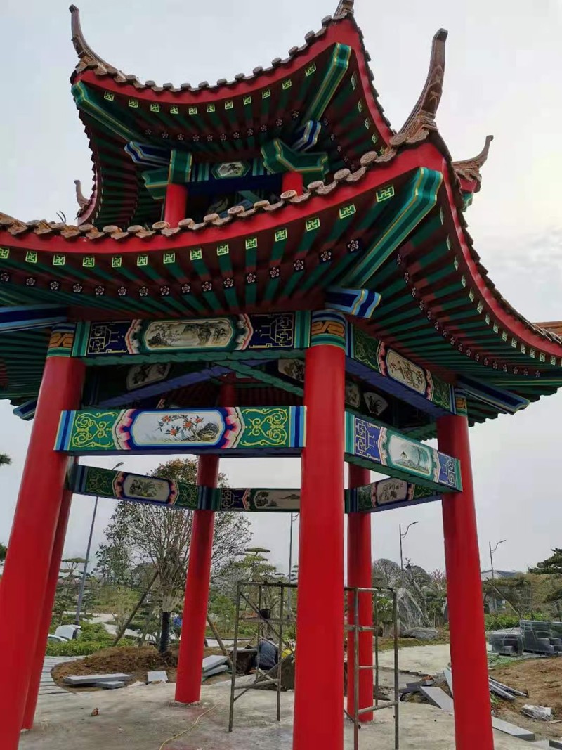 古建六角亭彩绘_上海卓慧艺术