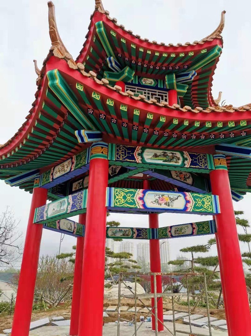 古建六角亭彩绘_上海卓慧艺术