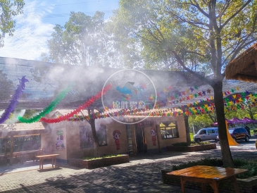 荊門彭墩鄉世界旅游景區使用噴霧降溫,解決夏日高溫煩惱