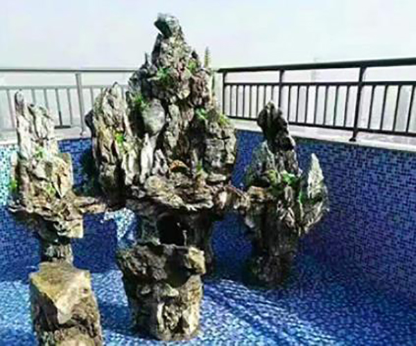 杭州别墅假山鱼池景观