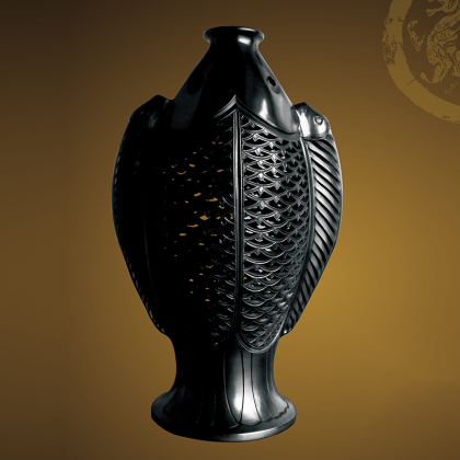 双鱼瓶-山东济南龙山黑陶工艺制品厂