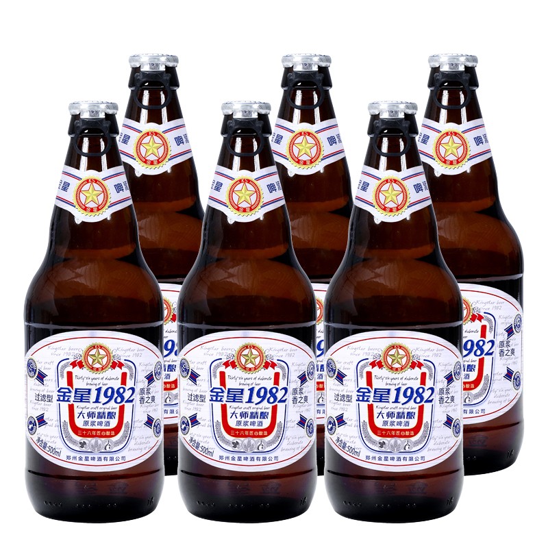 金星啤酒1982大师精酿原浆500ml*6瓶装整箱-糖酒食品