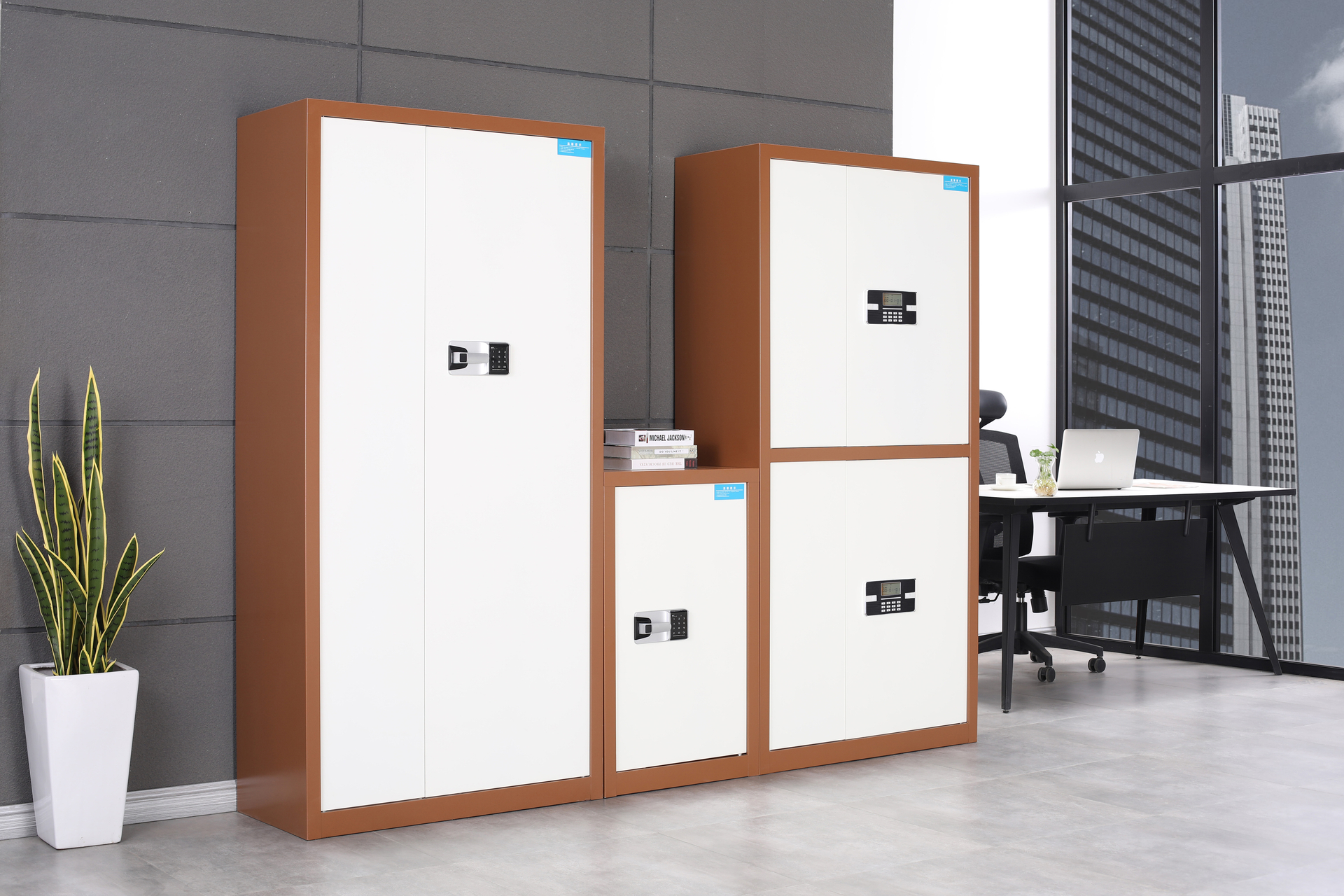 保密柜组合款咖白
