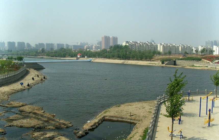 济宁市洸府河两旁绿化图片