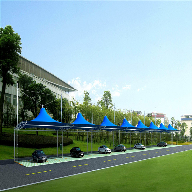 膜结构车棚 停车棚 帽顶 平顶 车棚 欢迎咨询400-728-9963_上海豪翼钢