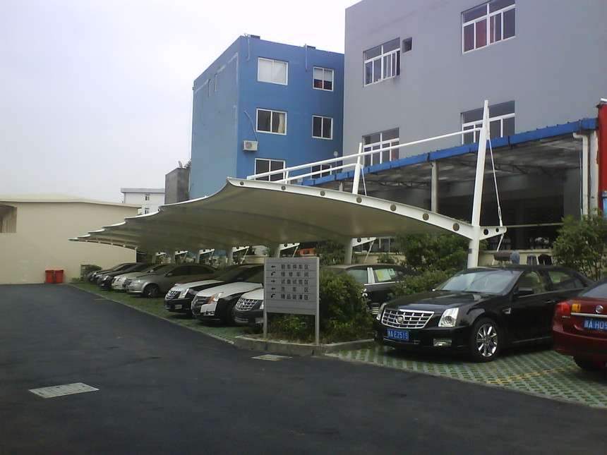 多种造型膜结构停车棚防晒户外防雨遮阳棚膜结构车棚自行车车棚