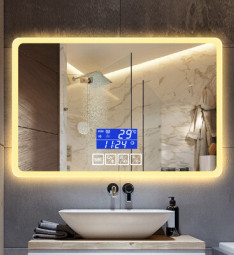 雙鍵時(shí)鐘浴室鏡方案