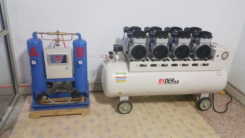 莱德静音无油无水空压机应用现场