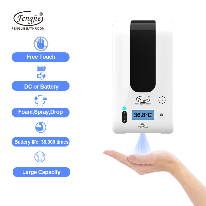 Touch Intelligent Thermometer Hand Sanitizer Digital High Sensitive Fast Read Mini Non Touch Hand Auto F1406-C Soap Dispenser
