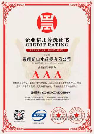 企業(yè)信用等級(jí)證書