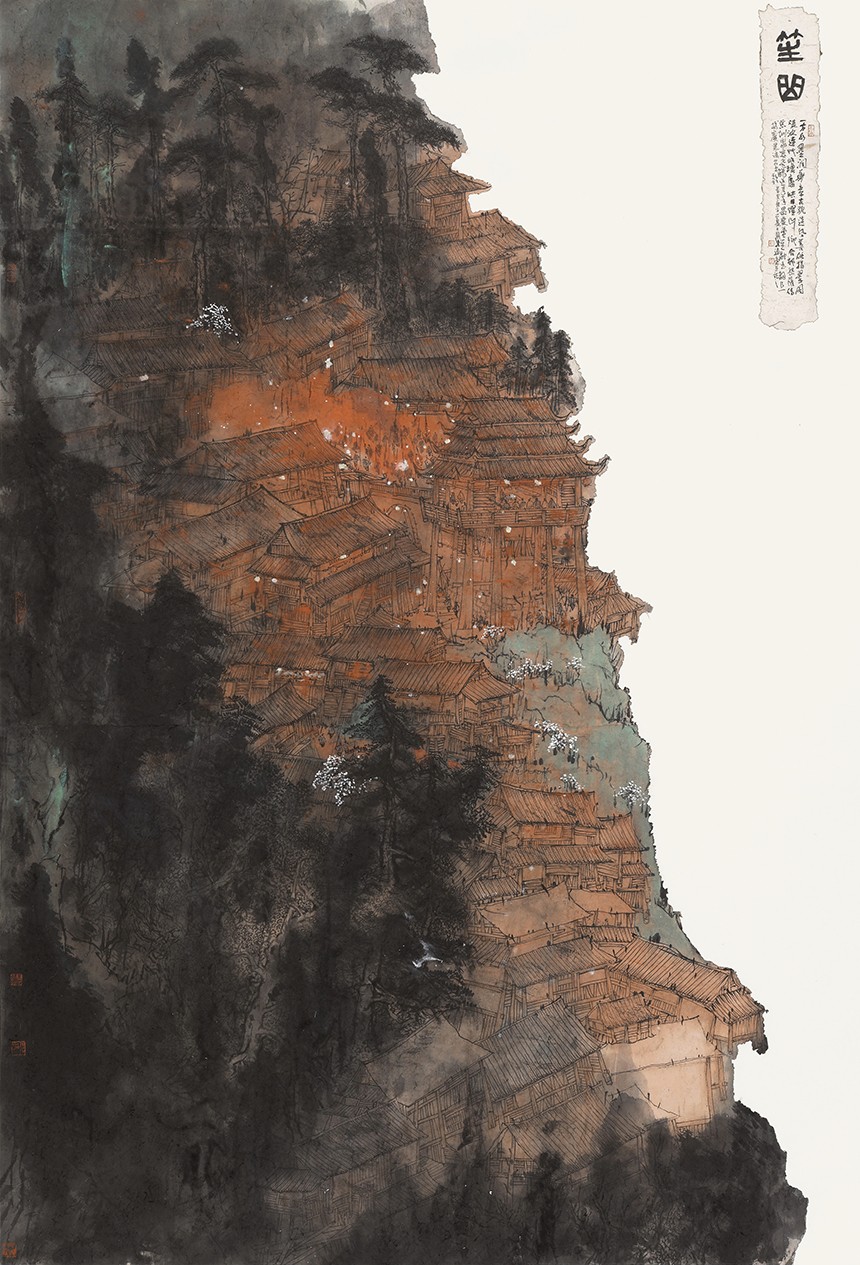 梁腾 《笙歌》  225×160厘米    纸本设色 2020年.jpg