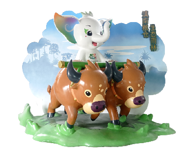 云南勐海茶文化吉祥物雕塑-福建省牛创文旅产业发展有限公司