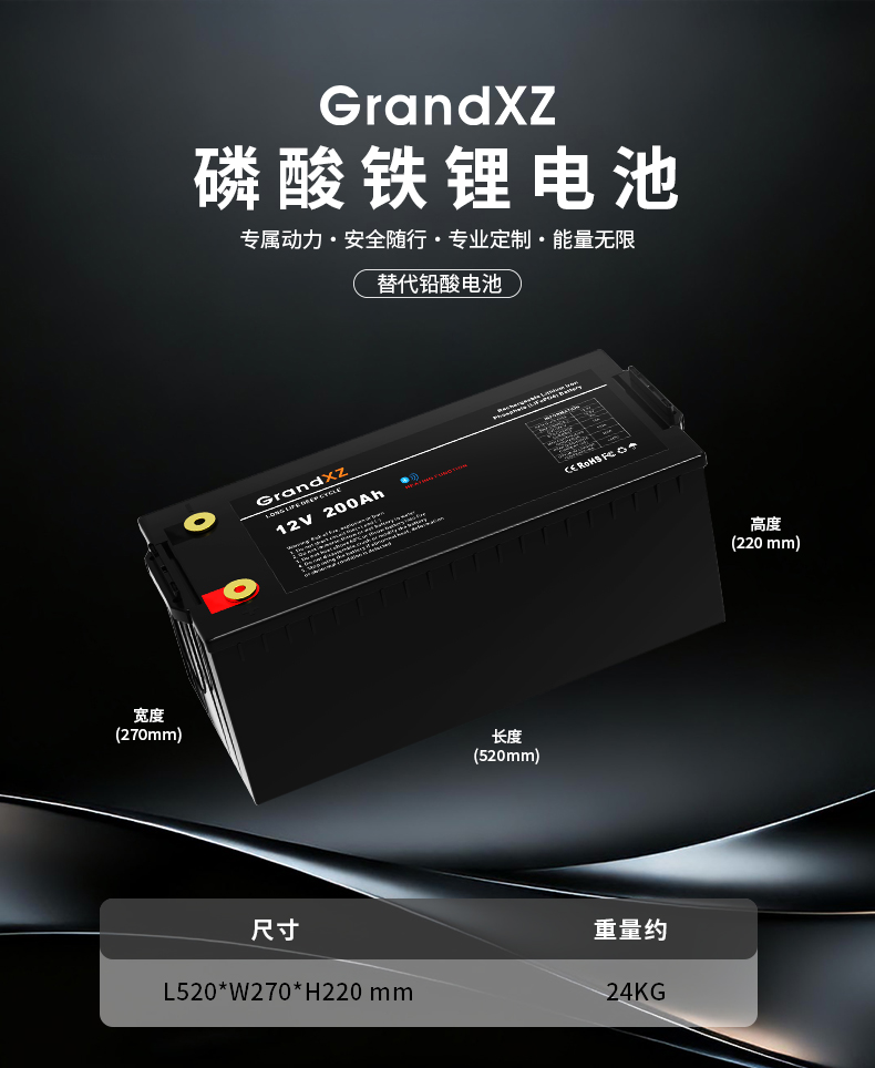 GrandXZ��չ��Դ12V-200Ah������﮵��