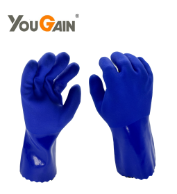 Chemical resistant PVC work gloves sandy finish