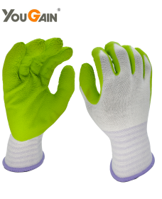 13G Natural Bamboo Fiber Liner Foam Latex Palm Coating Glove