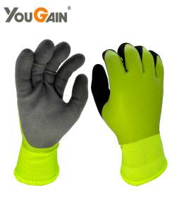 15G Polyester+7G Acrylic Thermal Liner Doubled Sandy Latex Glove