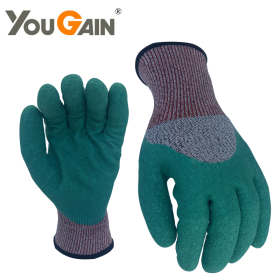 13G Cut 5 Shell and 7 G Acrylic Thermal Liner 3/4 Dipped Crinkle Coating Glove